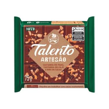 Imagem de Chocolate Talento Artesão Castanha de Caju, Nibs de Cacau 75g - Garoto