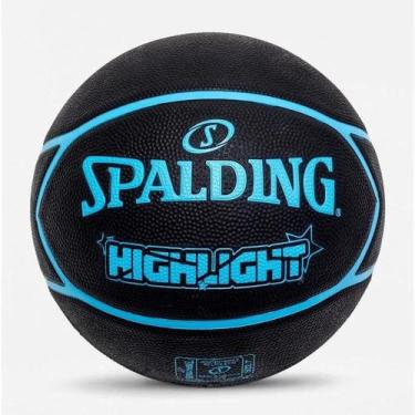 Imagem de Bola de Basquete Spalding Highlight - Cor Preto e Azul