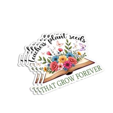 Imagem de (3 peças) Adesivo Teachers Plant Seeds That Grow Forever Frases motivacionais Ensinando Educação Inspiradora Decalque Vinil para Tumbler Laptop Kindle Garrafas de Água Tablet Livros Telefone - Tamanho