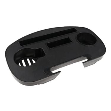 Imagem de Dolity Suporte de copo universal D para cadeira gravidade zero bandeja utilitária clipe na mesa de cadeira com slot para telefone e bandeja para lanche - preto, 1#