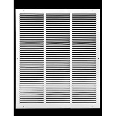 Imagem de Grades de ar de retorno de aço 40.6 cm L X 60.0 cm A - parede lateral e teto - cobertura de duto HVAC - branco [dimensões externas: 43,75 cm L x 65,75 cmh]