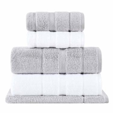 Imagem de Jogo de Toalhas de Banho com 05 Peças Vision Dual Air Branca e Prata - Buddemeyer