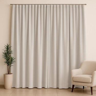 Imagem de Cortina Blackout Tecido 6,00x2,50m para Trilho Suiço 5m 100% Poliéster