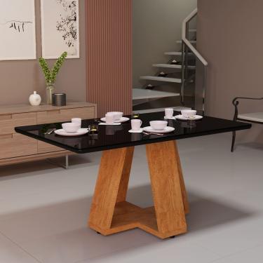 Imagem de Mesa De Jantar Retangular 120x80 Estrutura Resistente Moderna Base Pérola