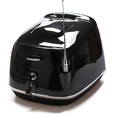 Imagem de Motocicleta Truk Storage Set-top Caixa Abs Plástico Cinto Impermeável True Atea Ad Grosso Encosto Trava De Segurança, Black