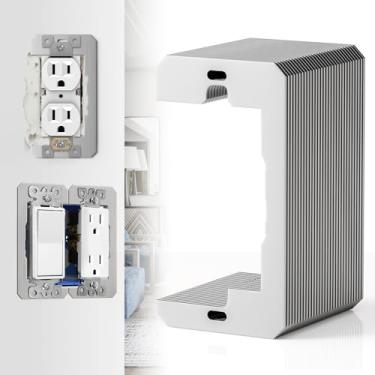 Imagem de WooFog Espaçador de placa de parede, 30 peças, placas de nivelamento de dispositivo de ajuste nivelado, calços espaçadores de saída de caixa elétrica, espaçadores de receptáculo elétrico para fixação