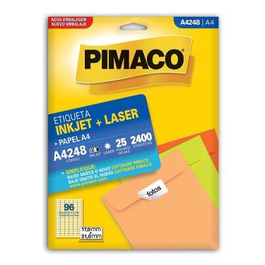 Imagem de Etiqueta inkjet/laser A4248 com 25 folhas Pimaco