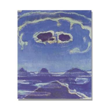 Imagem de Pinturas a óleo famosas, (paisagem 38) por Ferdinand Hodler, reprodução impressa em tela, arte de cenário para decoração de sala de estar. Apenas tela de 80 x 96 cm - 31,4 x 37,8 pol