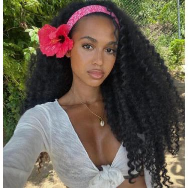 Imagem de Peruca PREMPO Curly Headband de 20 polegadas sintética de 180% de dens