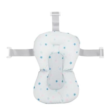 Imagem de Diydeg Baby Bath Seat Suporte Rede, Anti -Slip Slip Secando Rápida Ajusta Confortável Almofada de Banho de bebê Com Travesseiro de Apoio à Segurança, Assento (Padrão de estrela)