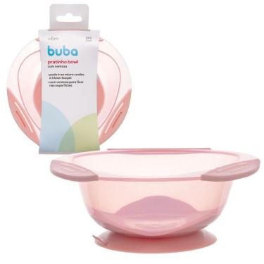 Imagem de Pratinho Bowl Infantil Com Ventosa Rosa 18865 - Buba