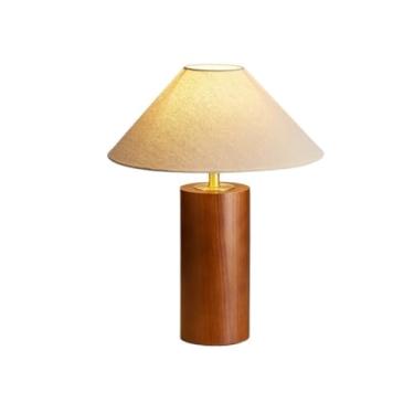 Imagem de Abajur de cabeceira Luminária de mesa em latão e madeira para sala estar, quarto decoração cabeceira(Brown)