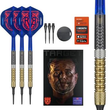 Imagem de Target Darts Raymond Van Barneveld ponta macia geração 6 conjunto de dardos 18G | dardos 95% tungstênio, voos e eixos K-Flex No.2, pontas de pixel | Edição de jogador conjuntos de dardos profissionais