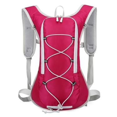 Imagem de Mochila para Ciclismo 20L, Resistente a Respingos, com Alças Ergonômicas e Costas Ventiladas, Ideal para Trekking e Esportes ao Ar Livre, Azul e Laranja (Rose Red)
