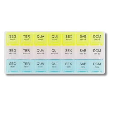Imagem de Porta Comprimidos 21 Divisórias Semanal – 3 Doses por Dia – Organização de Remédios, Suplementos e Vitaminas – Compacto, Leve e Durável – Ideal para Viagens e Rotina Segura