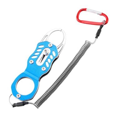 Imagem de KiBcsLic Alicate de pesca com pegador labial, leve, telescópico, portátil, para pesca em água doce e salgada, suporte para peixes, presente para homens, Azul