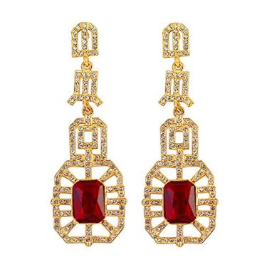 Imagem de Touchstone Brincos femininos de esmeralda sintética e festa publicitária, Metal