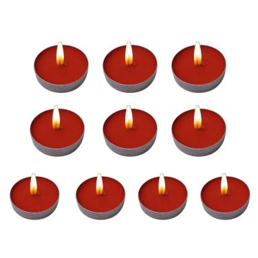 Imagem de Kit 10 Velas Vermelho Rechaud Parafina Decoração