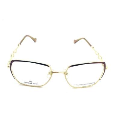 Imagem de Óculos Sol Feminino Morena Rosa Armação Dourada - Titânio