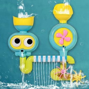 Imagem de Brinquedos de banho de bebê moinho de vento com estação de cachoeira e
