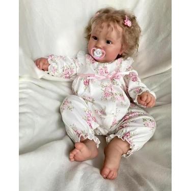 Imagem de Doll Live Big Baby 60 cm com cabelo encaracolado amarelo e conjunto de