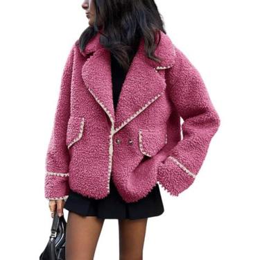 Imagem de Jaqueta feminina chouyatou de pele sintética sherpa bordada no inverno