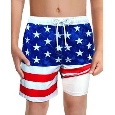 Imagem de Calções de banho LUCOWEE para meninos UPF 50+, tamanho 10-12