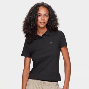 Imagem de Camisa Polo Tommy Jeans Slim Essential Feminina, Preto, G