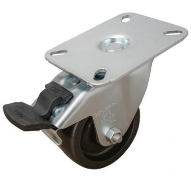 Imagem de Rodízio Giratório 3 Pol com Freio Roda em Ferro Fundido 200Kg - Schiop