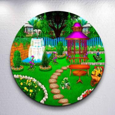 Imagem de Painel Redondo Jardim Encantado Capa Sublimada de Festa Tamanho Grande