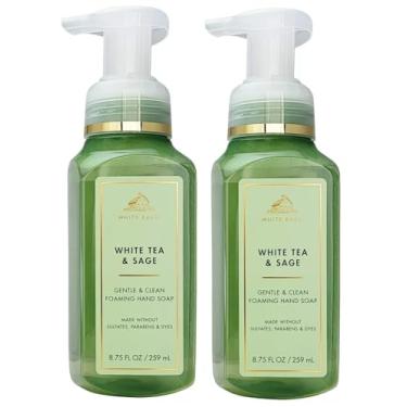 Imagem de Bath & Body Works Bath and Body Works White Tea & Sage Gentle Foaming Hand Soap 8.75 Ounce 2-Pack (White Sage) 17.5 Ounce