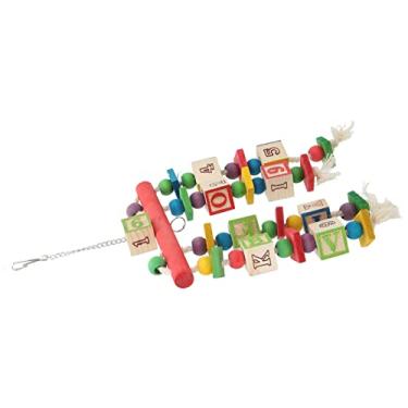 Imagem de Yctze Brinquedo de Mastigar Bloco de Pássaros de Madeira Colorido para Papagaios Médios e Grandes - Brinquedo de Gaiola de Pássaros Pendurado de Qualidade Alimentar, Não Tóxico para Moagem de Bico e