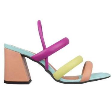 Imagem de Sandália Dakota Feminina Salto Bloco Tiras Metalizadas-Feminino