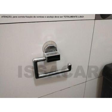 Imagem de Porta papel higienico cromado fixação por ventosa sem furar parede ide