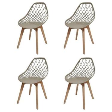 Imagem de Conjunto 4 Cadeiras Kaila Pp Fendi Wood - La Mobilia