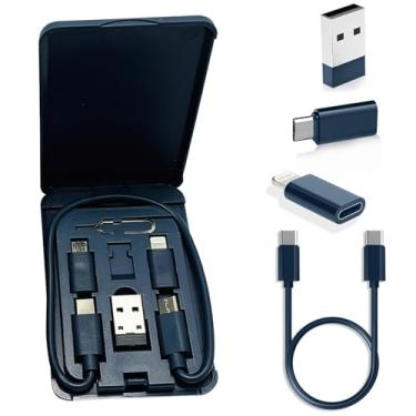 Imagem de Caixa de armazenamento de gerenciamento de cabos com cabo de carregamento e suporte de cartão, estojo organizador de cabos de mesa para uso em casa, escritório