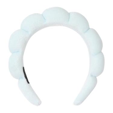 Imagem de Bandanas de spa para lavar o rosto e cuidados com a pele facial, conjunto de faixas de cabelo felpudas para maquiagem inchada para lavagem do rosto e aplicação de máscara, acessórios de cabelo macios