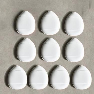 Imagem de 10 peças de esponja cosmética puff mini almofadas de ar para o dedo corretivo base líquida pó molhado seco uso ferramentas de beleza, branco