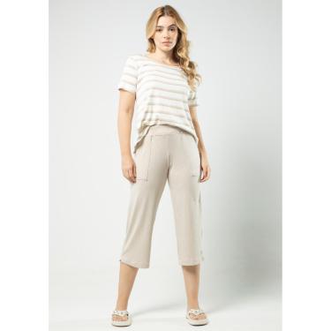 Imagem de Calça Pau a Pique Pantacourt Mescla Bege