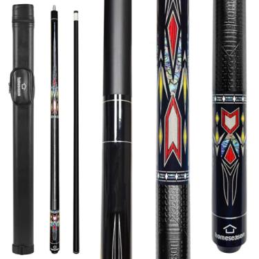 Imagem de HomeSeason Bastão de taco de sinuca de 510 g de madeira de bétula de bilhar 13 mm Bastões profissionais de sinuca de baixa deflexão com estojo de taco