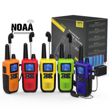 Imagem de Walkie Talkies Topsung Recarregável de Longo Alcance, Pacote com 5