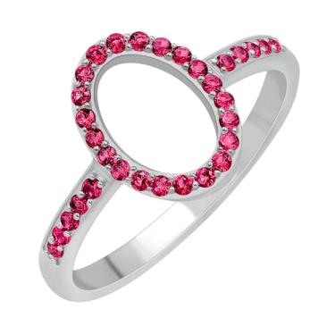 Imagem de GOURIK Anéis femininos banhados a ouro amarelo e branco 18 K com rubi criado/safira azul/diamante simulado/pedra esmeralda oval - joia leve com pedra do mês de nascimento - Presente para ela, 12