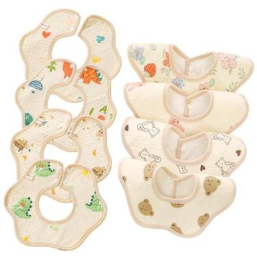 Imagem de Babadores de bebê MUSBUY Muslin de 4 camadas 100% algodão orgânico par