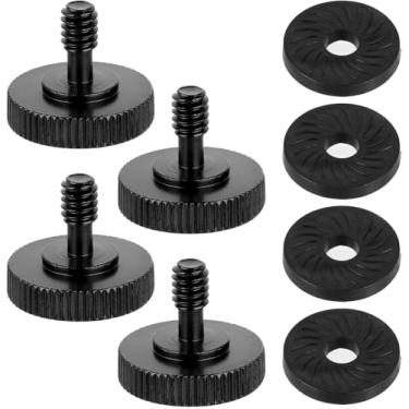 Imagem de com 2 arruelas de borracha PCS / 4 PCS, 1/4 masculino a 1/4 feminino parafuso de rosca parafuso de rosca L suporte de montagem (Pacote de 4)