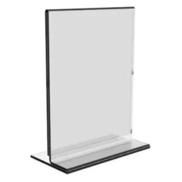 Imagem de Display Expositor T Restaurante 10x15cm A6 Balcão Mesa 30pcs Cristal