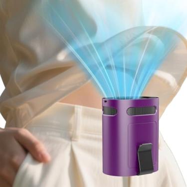 Imagem de Calça portátil com clipe para ventilador-pessoa pequena ventilador de cintura movido a bateria recarregável, cintura interna camiseta calça cooler, sem fio mãos livres, ventiladores de resfriamento