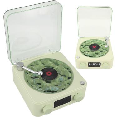 Imagem de Caixa De Som Toca Disco Vinil Vitrola Bluetooth Cartao Tf Usb Recarregavel Luminaria Musical Rgb Led Iluminaçao