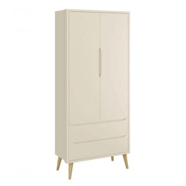 Imagem de Guarda-roupa Retrô 2 Portas Théo New Areia Fosco Com Natural - Moveisaqui
