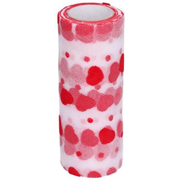 Imagem de Rolos de tule em formato de coração vermelho, fita de malha flocada, 10 jardas, acessórios artesanais faça você mesmo para decorações de casamento, saias de balé, embrulho de