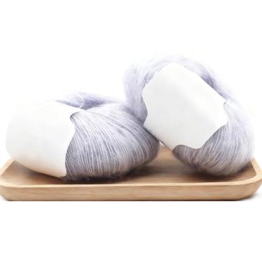 Imagem de Fio Mohair 25 g / Rolo Angorá Pequeno Longo Fio de Lã para Tecer Cachecóis, Xailes, Suéteres, Chapéus, Sapatos e Artesanato - 1 Pacote